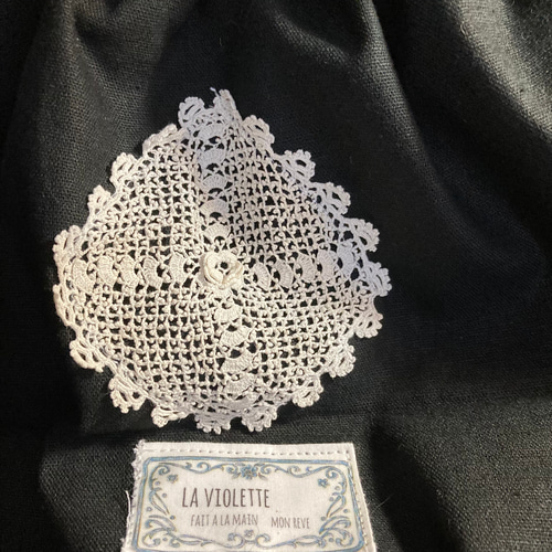 アンティークフレンチファブリック ハンドメイド✃花柄レースラージ巾着 トート兼用 アンティークフレンチファブリック ハンドメイド✃花柄レース