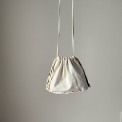 マルチカラーファーのドローストリングバッグ/ecru 4枚目の画像