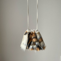 マルチカラーファーのドローストリングバッグ/ecru 2枚目の画像