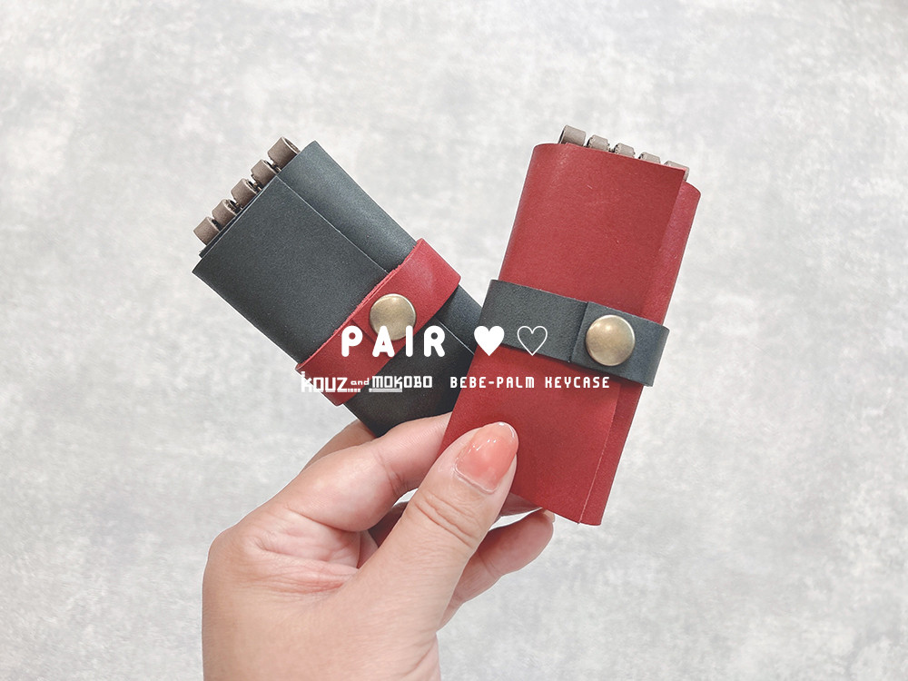 ｟PAIR｠ぎゅっと可愛い♡くすみバイカラーのレザーキーケース▶︎BEBEPALM◀︎(CK221012)