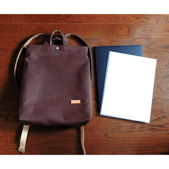 毎日のリュック/A4◇チャコール◇倉敷帆布 10枚目の画像