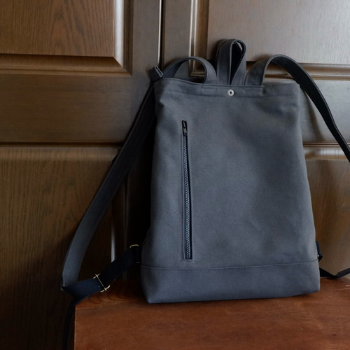 毎日のリュック/A4◇チャコール◇倉敷帆布 リュック・バック