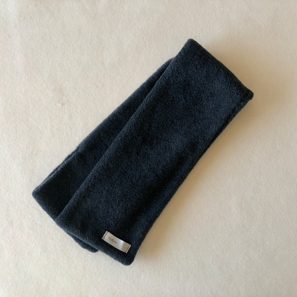 【大人の贅沢とろみフリース】ミニマフラー /チャコール 8枚目の画像