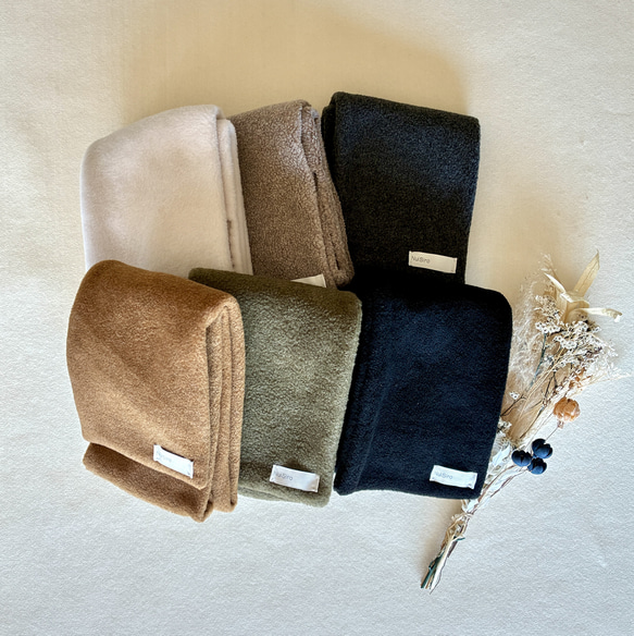 【大人の贅沢とろみフリース】ミニマフラー /チャコール 17枚目の画像