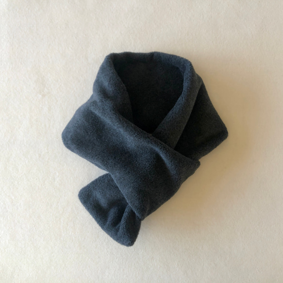 【大人の贅沢とろみフリース】ミニマフラー /チャコール 9枚目の画像