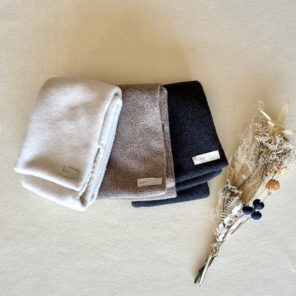 【大人の贅沢とろみフリース】ミニマフラー /チャコール 14枚目の画像