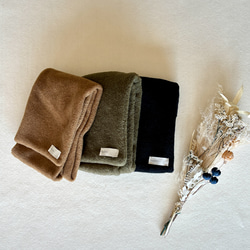 【大人の贅沢とろみフリース】ミニマフラー /チャコール 15枚目の画像