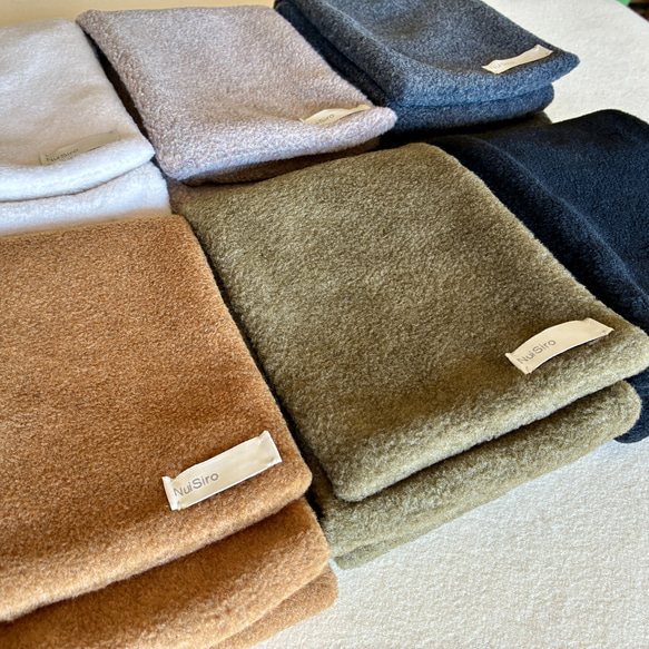 【大人の贅沢とろみフリース】ミニマフラー /チャコール 20枚目の画像