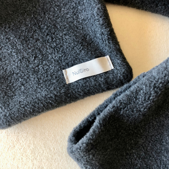 【大人の贅沢とろみフリース】ミニマフラー /チャコール 10枚目の画像