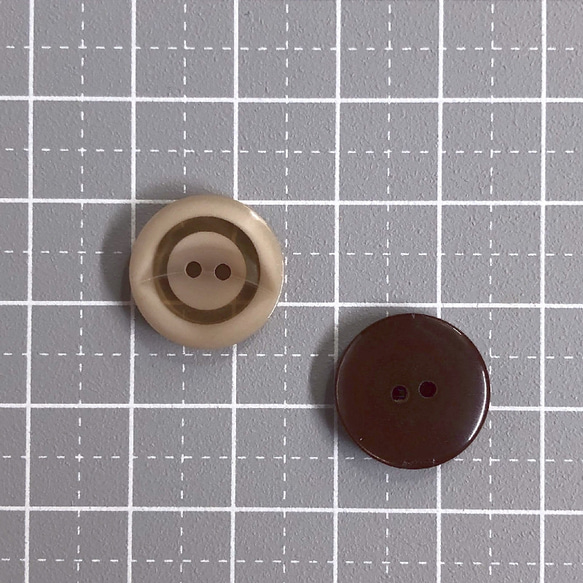 ボタン レトロ 円形 丸型 ペア ブラウン ベージュ ブルー 15mm 8個セット eg-095 3枚目の画像