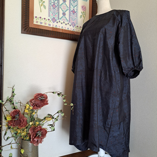 ☆ 着物リメイク/大島紬/一点物/ワンピースです ☆ ワンピース