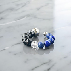 ラピスラズリ水晶オニキスのイヤーカフ |amuletお守りアクセサリー