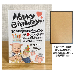 【バースデーギフト】写真入り　バースデーカード 誕生日カード   筆文字　メッセージカード　※フレーム無価格 9枚目の画像