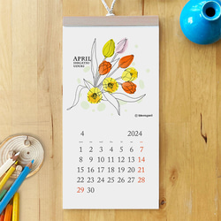 2024年カレンダー《季節の植物》壁掛けタイプ　B4スリム 6枚目の画像