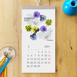 2024年カレンダー《季節の植物》壁掛けタイプ　B4スリム 4枚目の画像
