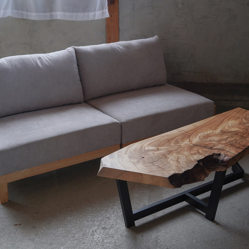 楠の一枚板 ローテーブル ＜送料無料＞ ローテーブル・リビング  