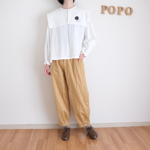バルーンパンツ ベージュ キュロット・ワイドパンツ POPO 通販