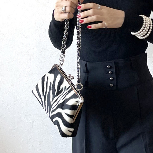 秋の福袋】ゼブラ柄フェイクファーミニショルダーとファーカバーの