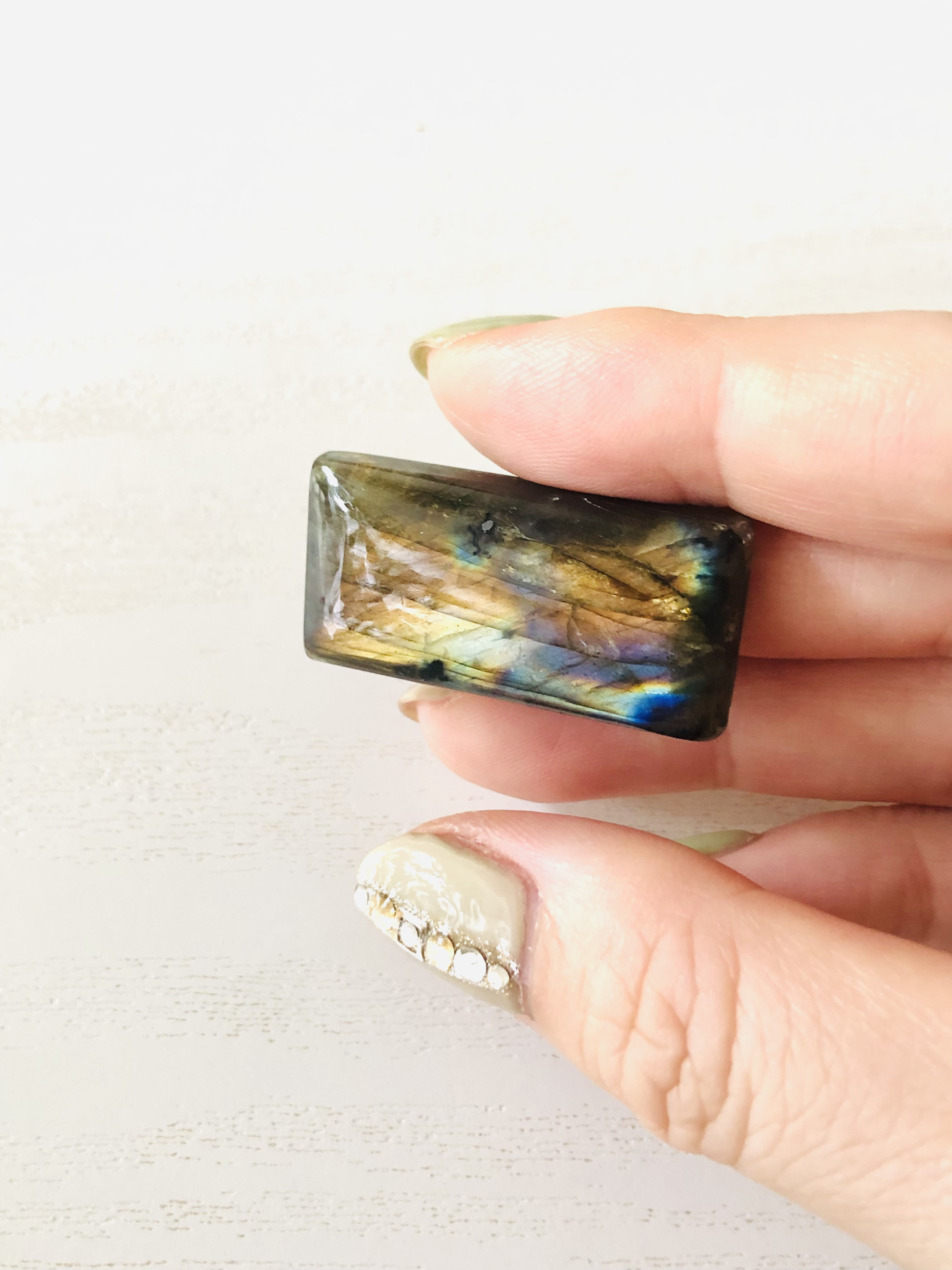 ラブラドライトのルースタンブル（長方形）