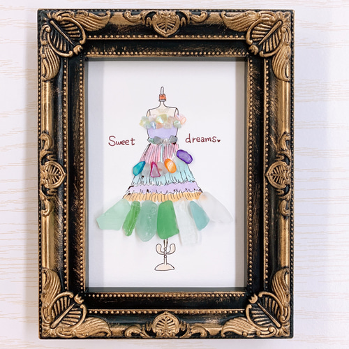 シーグラスアート ドレス 立体・オブジェ tsunpen 通販 16587962