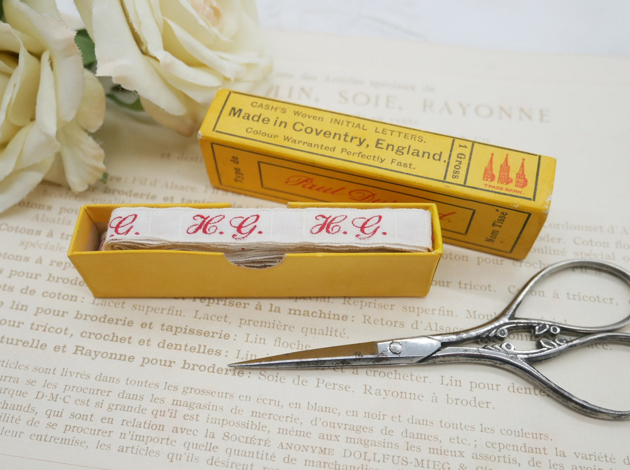 イニシャルリボン6箱セットEフランス製