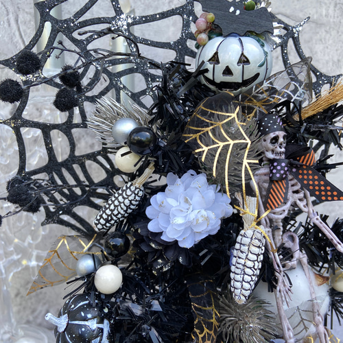 ハロウィン モノトーン ツリー no261/2おまけは？ アートフラワー