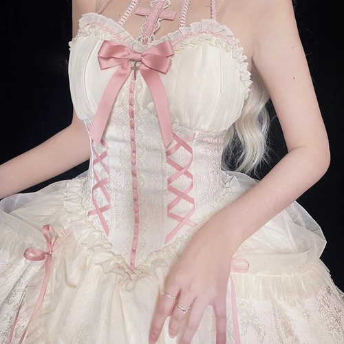 ロリータファッション/レディース/プリンセス/スイート/クロス/ピンク