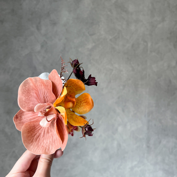 【完成品】Deform Orange Bouquet ブートニアセット 6枚目の画像