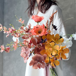 【完成品】Deform Orange Bouquet ブートニアセット 5枚目の画像