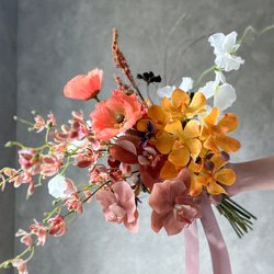 【完成品】Deform Orange Bouquet ブートニアセット 1枚目の画像