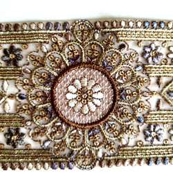 【新作】インド刺繍リボン　チュール地【50cm】幅約9.5cm 5枚目の画像