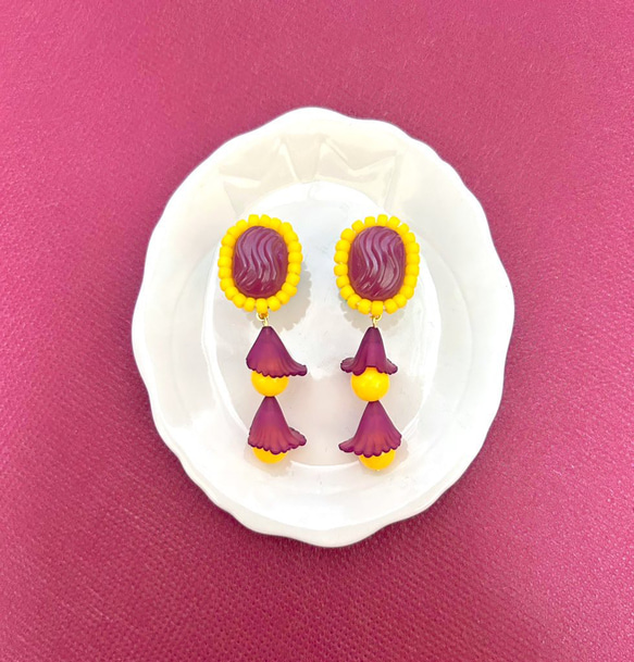 サツマイモ♡イヤリング さつまいもの耳飾り イヤリング・ノンホールピアス oazis・papilio