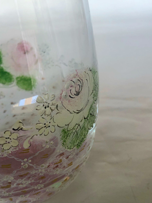レーシーwhiteroseのコロコロ可愛いグラス・ピンク 5枚目の画像