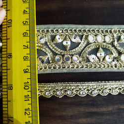 インド刺繍リボン ミラー　ブレード【50cm×2】幅約4cm/1cm 6枚目の画像
