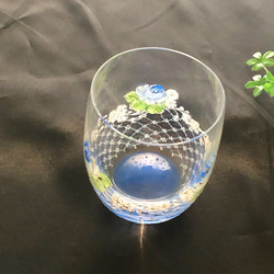 レーシーwhite（rose）コロコロ可愛いグラス・ブルー 9枚目の画像