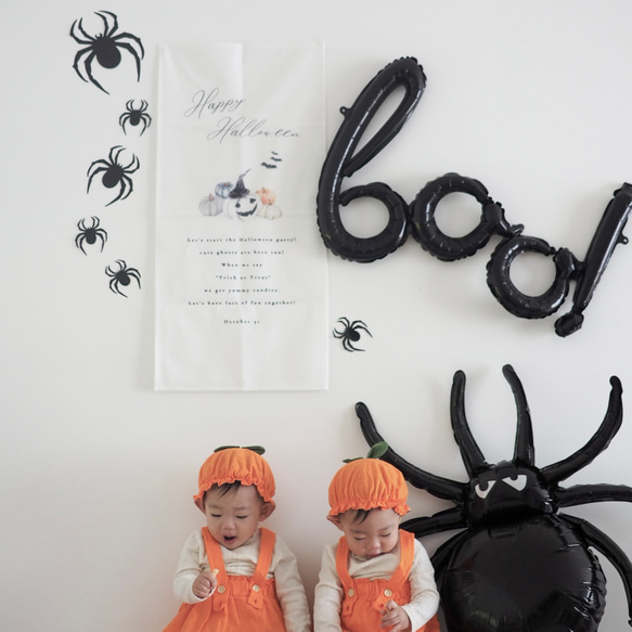 O_004【 Halloween balloon Spider 】 クモ 蜘蛛 バルーン 風船 撮影 アイテム 撮影小物 2枚目の画像