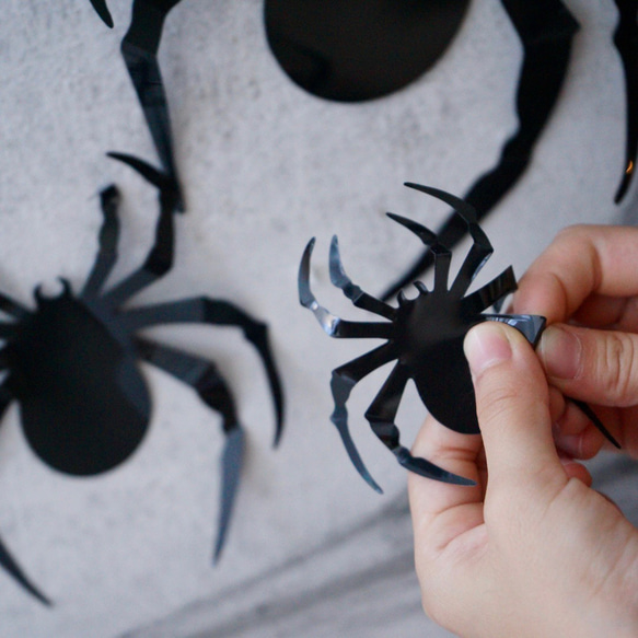 O_002【 Wall stickers 】 くも 蜘蛛 spider 撮影小物 3D コウモリステッカー 立体 ハロウ 6枚目の画像