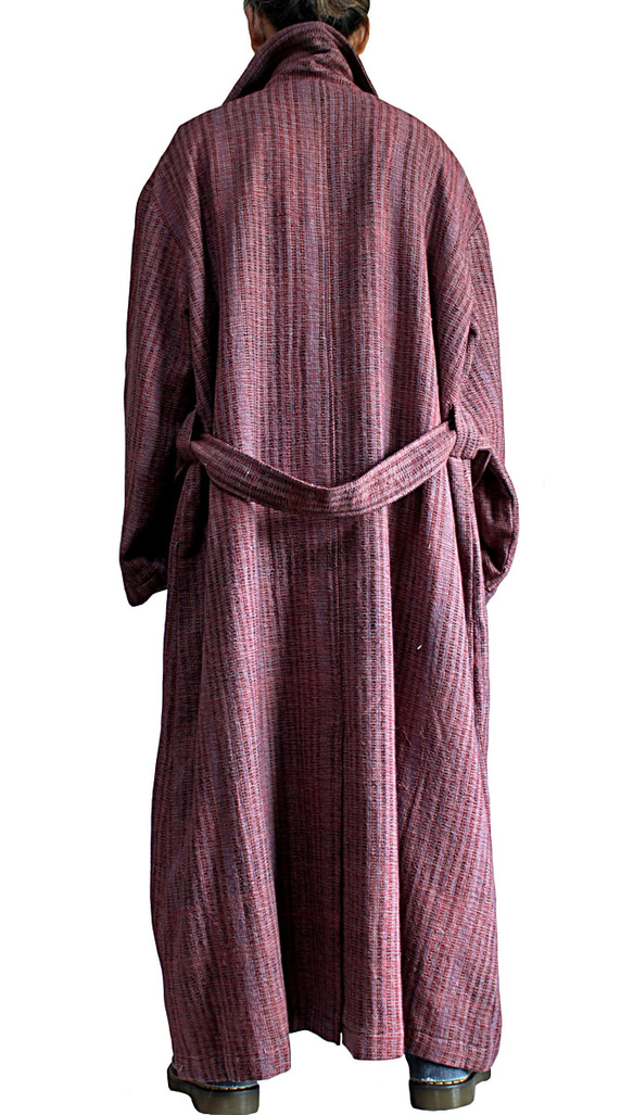 ざっくりジョムトン手織り綿ロングコート （JOO-002-04） 5枚目の画像