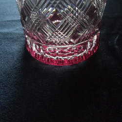 【食卓の宝石 special ロックグラス(大)】ピンク ☆切子 ハンドメイド プレゼント インテリア☆ 5枚目の画像