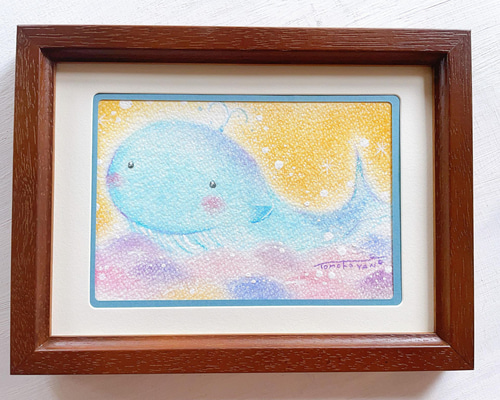 原画 クジラの絵 癒し くじら 鯨 ホスピタルアート ヒーリング