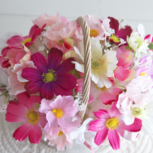 コスモスバスケット アートフラワー el flowers エルフラワーズ 通販