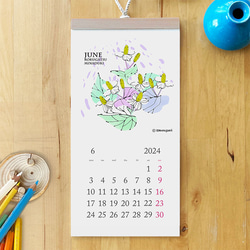 ◆2024年カレンダー《季節の植物》壁掛けタイプ　A4スリム◆ 7枚目の画像