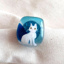 青い夜の白猫ポニーフック 5枚目の画像