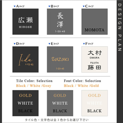 表札 マットでメンズライクなタイル表札 100角 小さめ 4枚目の画像