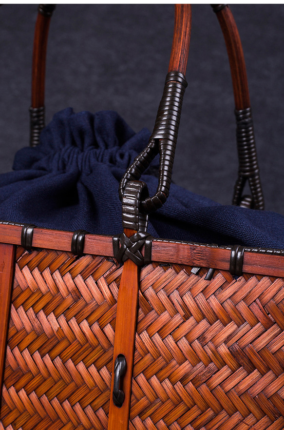 竹かご鞄 竹製品 竹バッグ かごバッグ ハンドバッグ バスケットかご ヴィンテージバンブーバッグ 涼しげ 和風 お着物 