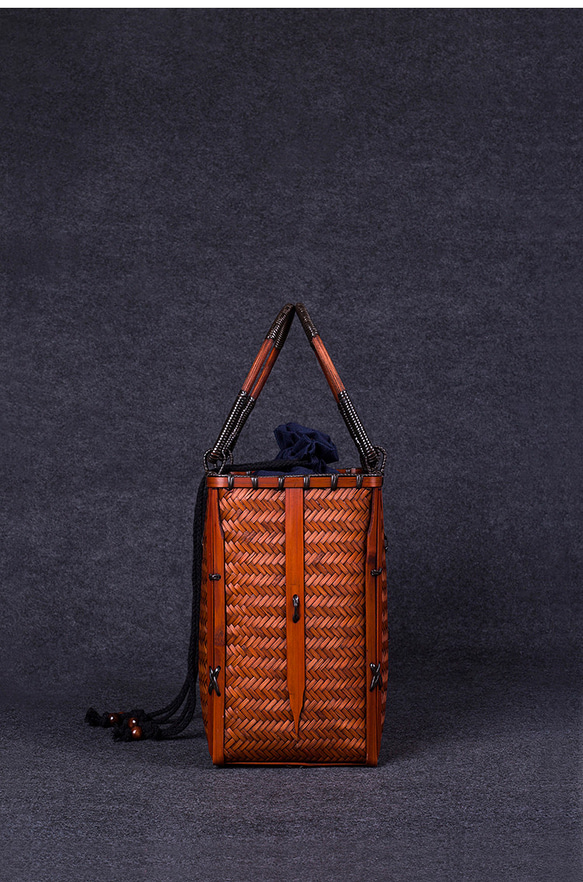 竹かご鞄 竹製品 竹バッグ かごバッグ ハンドバッグ バスケットかご ヴィンテージバンブーバッグ 涼しげ 和風 お着物 