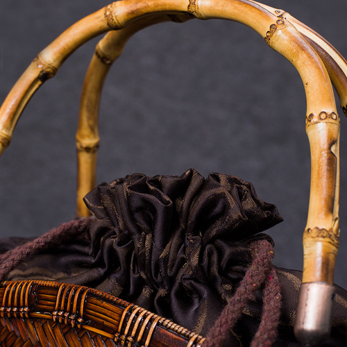 竹かご鞄 竹製品 竹バッグ かごバッグ 蓮模様ハンドバッグ バスケット