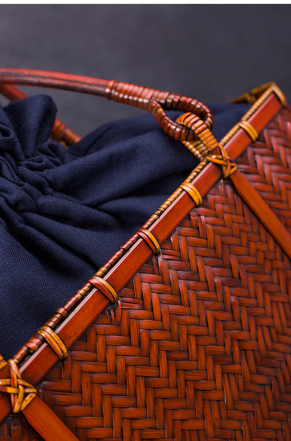 竹かご鞄 竹製品 竹バッグ かごバッグ ハンドバッグ バスケットかご ヴィンテージバンブーバッグ 涼しげ 和風 お着物 
