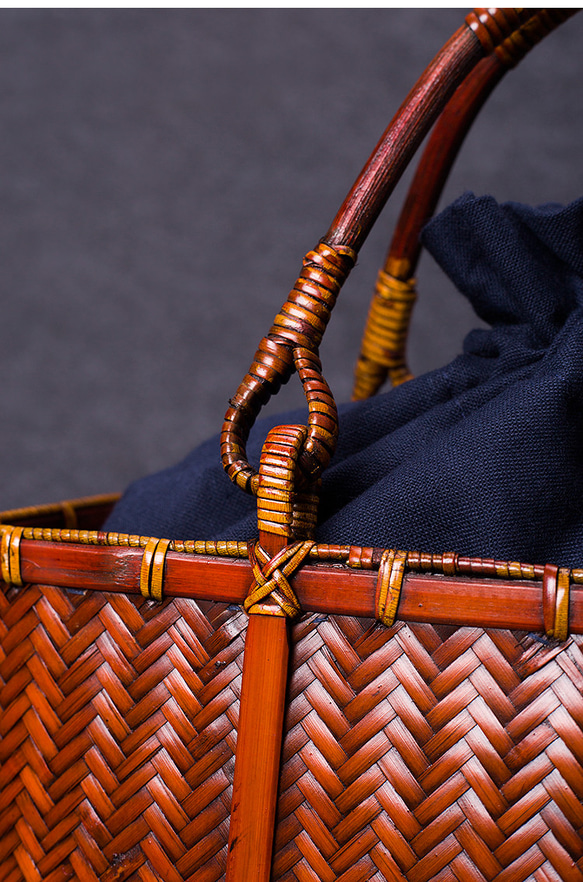 竹かご鞄 竹製品 竹バッグ かごバッグ ハンドバッグ バスケットかご ヴィンテージバンブーバッグ 涼しげ 和風 お着物 