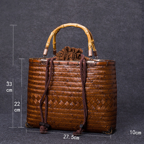 ヴィンテージ 竹かご 籠 カゴ かごバッグ 大きめ 大容量 バッグ